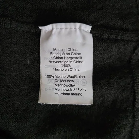 J. Crew Gray 100% Merino Wool Quarter Zip Long Sleeve Pullover Sweater Sz Large - Picture 10 of 12